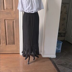 AGB Womens Black Gauzy Skirt Witchy Core Asymmetrical Fairy Core Small